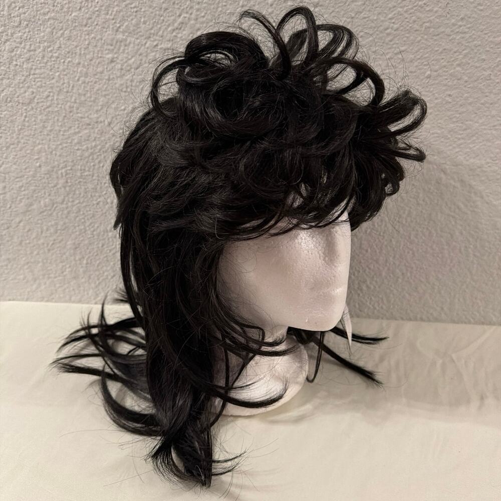 Black synthetic wig with all the body